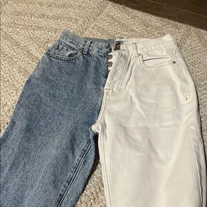 Two-Tone Blue and Cream Women Jeans PAC Sun